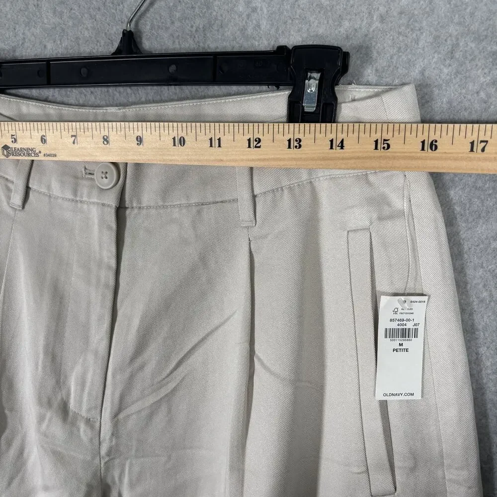 Old Navy Cargo Pants Medium Petite Cream Baggy Trouser Quiet Academia Neutrals‎
